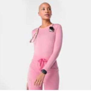 Figs women's Chalk Pink Supersoft - Longsleeve Underscrub - L